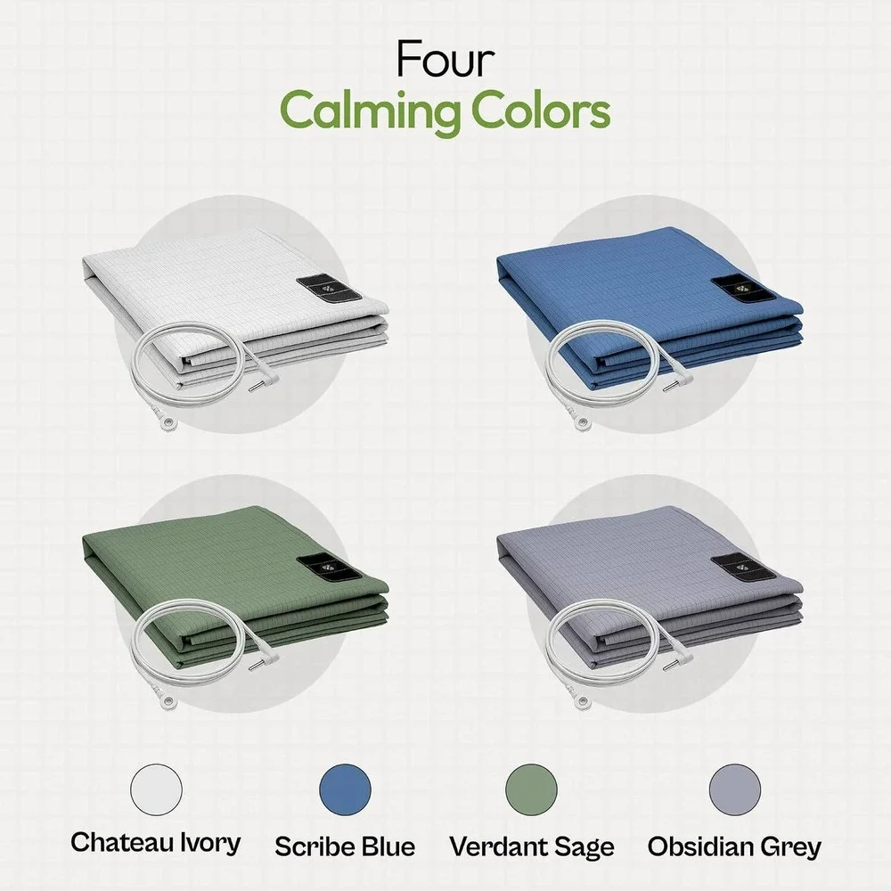 BareEarth Grounding Bed Sheet Kit Twin Organic Cotton Earthing System Green